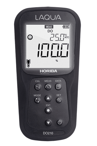 front image of black portable dissolved oxygen meter