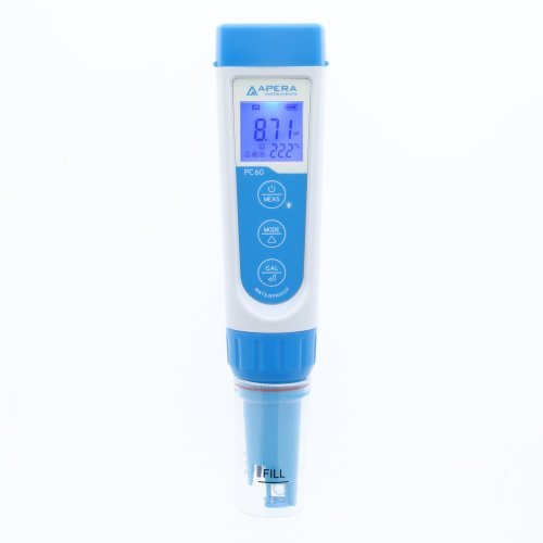 Apera PC60 pocket pH, conductivity, TDS and salinity meter with backlit LCD display