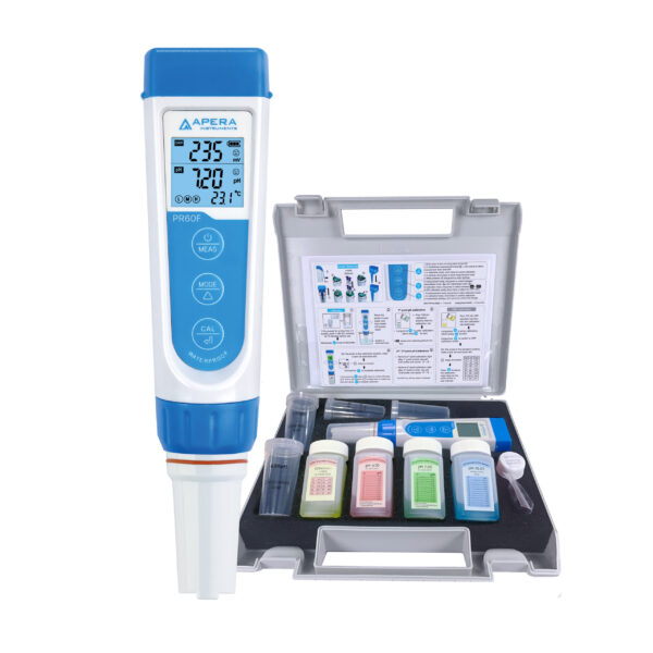 Apera PR60F pocket pH and ORP meter with backlit LCD display